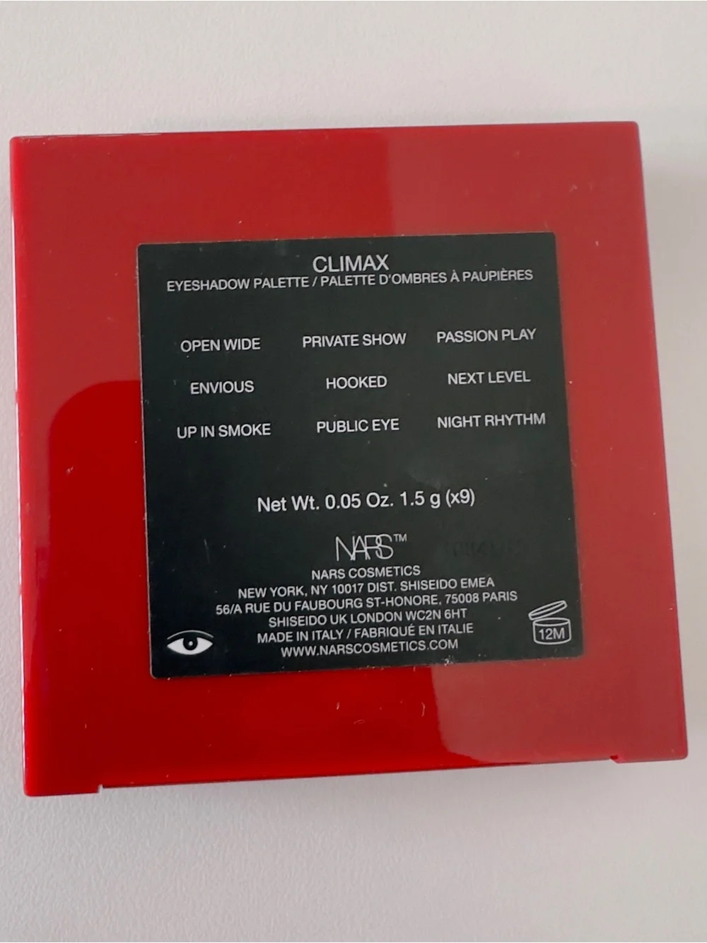 New NARS Climax 9-Pan Eyeshadow Palette